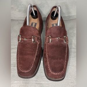 ZENGARA Men's Slip Ons Leather Chocolate Brown Dress Shoes Size 7M